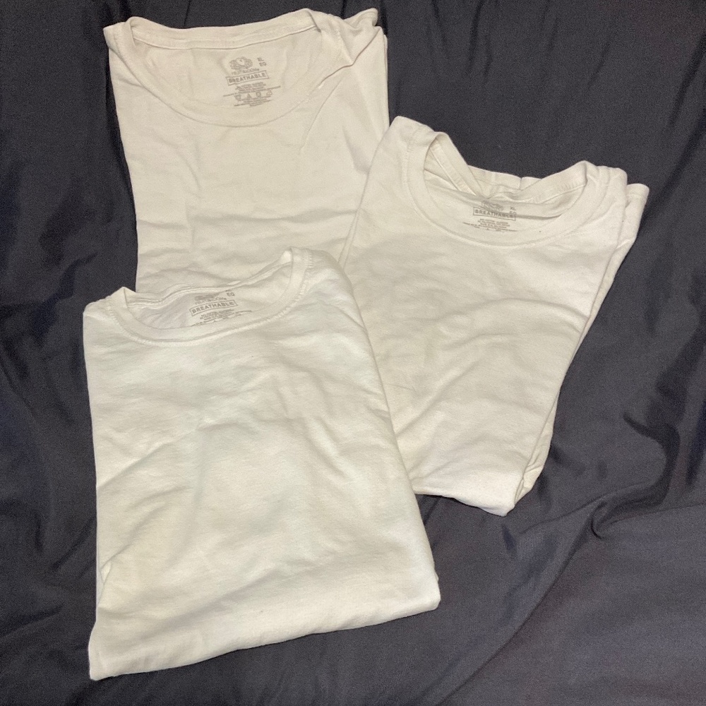 3 pack Fruit of the Loom breathable shirts. B63